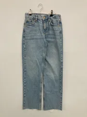 ZARA ザラ デニムパンツ 34 ブルー 無地 フルレングス スタンダード ストレート レギュラー ヴィンテージ