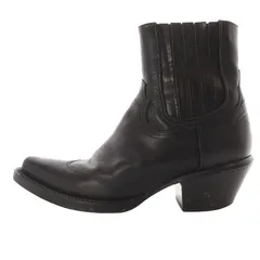 メゾンエウレカ ショートブーツ チャンキーヒール 37 23.5cm 黒