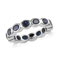 アンブランデッド レディース アクセサリー リング Unbranded Sterling Silver Natural Blue Sapphireternity Ring Blue Sapphire