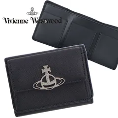 ヴィヴィアンウエスウッド Vivienne Westwood 財布 三つ折り 小銭入れ付き ミニ財布 サフィアーノ 折財布 オーブ レザー ブラック 52010013 5115002UW