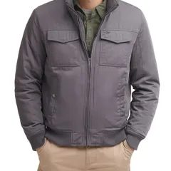 ドッカーズ メンズ アウター ジャケット・ブルゾン Mens DockersR 2Pocket Bomber Jacket Gray グレーのサムネイル