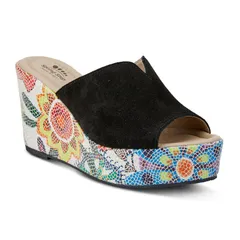 スプリングステップ レディース シューズ サンダル スエード Spring Step Laylani Womensuede Slide Sandals Black Suede ブラック