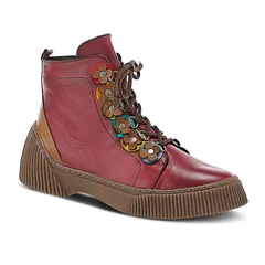 スプリングステップ レディース シューズ ブーツ・レインブーツ アンクル レザー Spring Step Yeba Womens Leather Ankle Boots Bordeaux Multi マルチカラー
