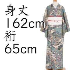 麻 ちぢみ洗える夏着物 総手縫い仕立て 洗い済み 水色草花 - メルカリ