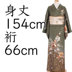 単衣『しょうざん』希少◇生紬□茶屋辻文様□濃グレー◇正絹着物◇MH10 