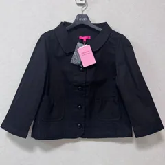 【新品タグ付き】 JUNKO SHIMADA mocassin モカシン ジャケット ショート丈 XL 大きいサイズ ブラック 羽織り 薄手 前開き カジュアル シンプル 無地 きれいめ ポケット 綿