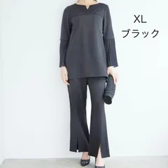 パンツドレス XL ブラック セレモニースーツ セットアップ BELINDAdeCAPRIS 大きいサイズ レース シフォン 入学式 入園式 上品 体型カバー ブレンダデカプリス 新品未使用 ゆったり 結婚式 二次会 ブライダル お呼ばれコーデ