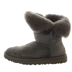 アグ オーストラリア UGG australia ベイリーボタン BAILEY BUTTON ムートンブーツ ショート フラット スエード US6 グレー 5803 /YO9