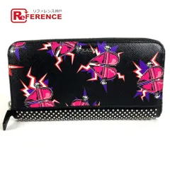 PRADA プラダ 長財布 ハート ロゴ スタッズ 2ML317 サフィアーノレザ－ ブラック