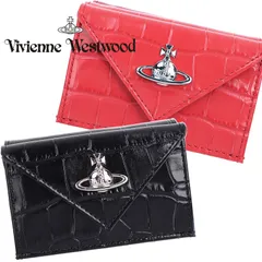 Vivienne Westwood ヴィヴィアンウエストウッド 三つ折り財布 レディース 選べる2色 クロコ型押し エンボス エナメル オーブ エンベロープ ミニ財布 5115002EW