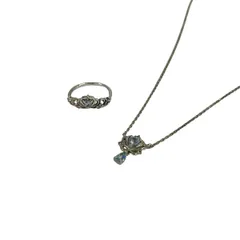 Samantha silva(サマンサシルヴァ) アクセサリー美品  シルバー×ライトブルー×ピンク ネックレス×リング/×Disney
