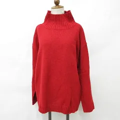 アンティカ ANTIQUA ニット セーター タートルネック 長袖 赤 レッド F
