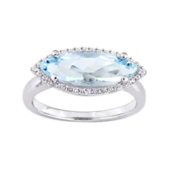アンブランデッド レディース アクセサリー リング Unbranded Stella Grace Sterling Silver Blue White Topaz Marquise Ring Ster