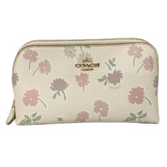 COACH(コーチ) ポーチ - 55766 白×ピンク×マルチ 花柄
