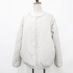 神戸レタス Kobe Lettuce ジャケット リバーシブル 2WAY ボア キルト ジップアップ ノーカラー オフホワイト ベージュ M