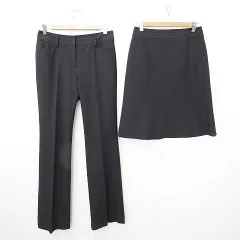 エスプリミュール ESPRITMUR スラックス スカート 2枚セット ロング フレア ひざ丈 ストレッチ 黒 ブラック 11