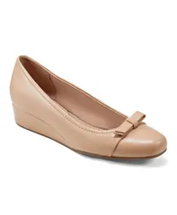 イージースピリット レディース シューズ パンプス Easy Spirit Womens Gerta SlipOn Square Toe Dress Wedges Medium Naturalのサムネイル