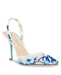 ベッツィジョンソン レディース シューズ パンプス メッシュ 刺繍 Betsey Johnson Womens Patch Mesh Embroidered Evening Pumps Blue Flのサムネイル