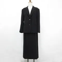 セットアップ スーツ フォーマル ジャケット スカート テーラード シングル 総裏 ロング丈 フレア 黒 ブラック 11