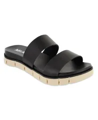 ミア レディース シューズ サンダル MIA Womens Elori SlipOn Sandals Black Leather ブラックのサムネイル