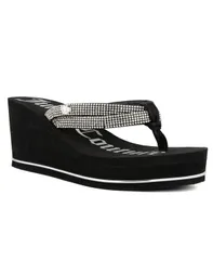 ジューシークチュール レディース シューズ サンダル プラットフォーム Juicy Couture Womens Unwind Rhinestone Platform Wedge Sandals Blのサムネイル
