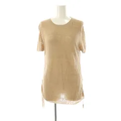 セオリーリュクス theory luxe LINEN VISCOSE GEORGINA サマーニット カットソー 半袖 38 ベージュ /AT ■OS