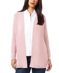 ジョーンズニューヨーク レディース アウター ニット・セーター Vネック カーディガン Jones New York Womens Relaxed VNeck Open Cardigan Rose