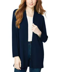 ジョーンズニューヨーク レディース アウター ニット・セーター Vネック カーディガン Jones New York Womens Relaxed VNeck Open Cardigan Collectionavy ネイビー