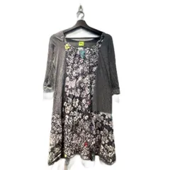 ポールスミス PAUL SMITH Paul+ ワンピース 花柄 ミニ丈 長袖 M グレー ■FY