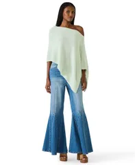 スティーブ マデン レディース アウター ニット・セーター アシンメトリー Steve Madden Womens Channing Asymmetrical Neck Poncho Sweater Celdadon