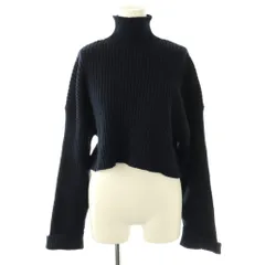 ザラ ZARA ハイネッククロップドニット セーター M ダークネイビー /ES ■OS