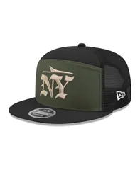 ニューエラ メンズ アクセサリー 帽子 New Era Mens Gotham Greenew York Jets 2025 Rivalries Collection Team Split Panel 9FIFTY Snapback Hat Black ブラッ