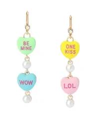 ベッツィジョンソン レディース アクセサリー ピアス・イヤリング Betsey Johnson Faux Cultivated Pearl Sweetheart Mismatch Linearringのサムネイル