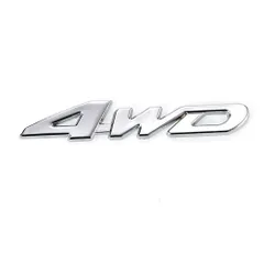 【特価商品】4WD 金属 エンブレム カー用品 立体スッテカー アクセサリー 3D 装飾 簡単貼り付け 両面テープ付 車 ステッカー プレゼント 汎用 シルバー YFFSFDC