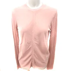 ザラ ZARA ニット カットソー Uネック 長袖 M ピンク /RT