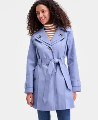 ロンドンフォグ レディース アウター ジャケット・ブルゾン プチ コート London Fog Petite SingleBreasted Hooded Belted Trench Coat WASHのサムネイル