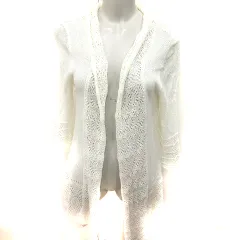 ビリーヴ BELIEVE カーディガン ニット 五分袖 M クリーム /RT