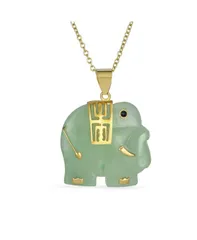 ブリング レディース アクセサリー ネックレス・チョーカー・ペンダントトップ レース Bling Jewelry Longevity Pale Greenatural Jade Indian Elephant Pendant Necklace For Wome