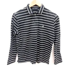 ポロゴルフ ラルフローレン POLO GOLF RALPH LAUREN ポロシャツ 長袖 ボーダー M 黒 ブラック 白 ホワイト /RT