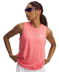 アンダーアーマー レディース トップス タンクトップ Under Armour Womens Tech Twistank Venom Red White ホワイトのサムネイル