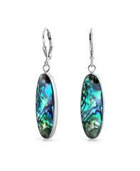 ブリング レディース アクセサリー ピアス・イヤリング Bling Jewelry Geometric Iridescent Rainbow Abalone Shell Ovalong Danglearringsterling Silver Lever Bac