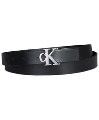 カルバンクライン レディース アクセサリー ベルト Calvin Klein Womens CK Monogram Buckle Skinny Belt Black ブラックのサムネイル