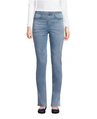 ランズエンド レディース ボトムス デニムパンツ ニット ジーンズ Lands End Womenstarfishigh Rise Knit Denim Straight Jeans Light brのサムネイル