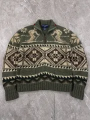 ポロ ラルフローレン スポーツ ジップアップ ニット カーディガン