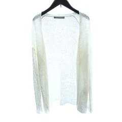 セオリーリュクス theory luxe ニット カーディガン トッパー 麻 リネン 長袖 38 M アイボリー 白 ホワイト /AU