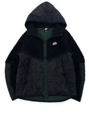 ナイキ フード キルティング ボア ジャケット ブラック