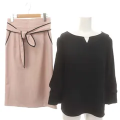 リランドチュール Rirandture ブラウス&スカートセット 上下 プルオーバー 七分袖 タイト ロング 1 黒 ピンク ブラック /HK ■OS