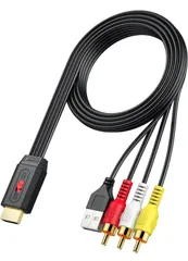 ★Neoteck RCA to HDMI 変換コンバーター AV to HDMI 変換器 720P/1080P対応 16:9/4:3 切替でき 150cm RCAケーブル内蔵 3色端子 hdmi 変換アダプタ VCR/VHS/DVD用