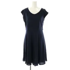 エフデ ef-de ワンピース ひざ丈 フレンチスリーブ 9 ネイビー /DF ■OS ■AX