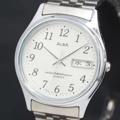 QZ セイコー アルバ V743-7A00 シルバ―文字盤 デイデイト レディース腕時計 2000000 NSK KRK